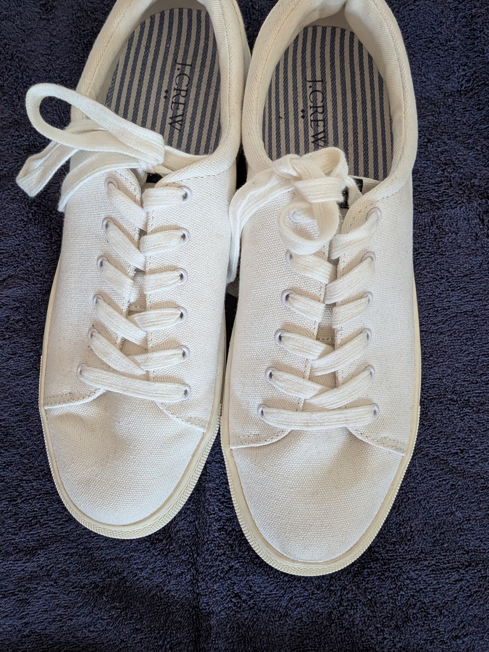 New W/O Tags ! J.Crew Off-White Low-Top Canvas Sneakers